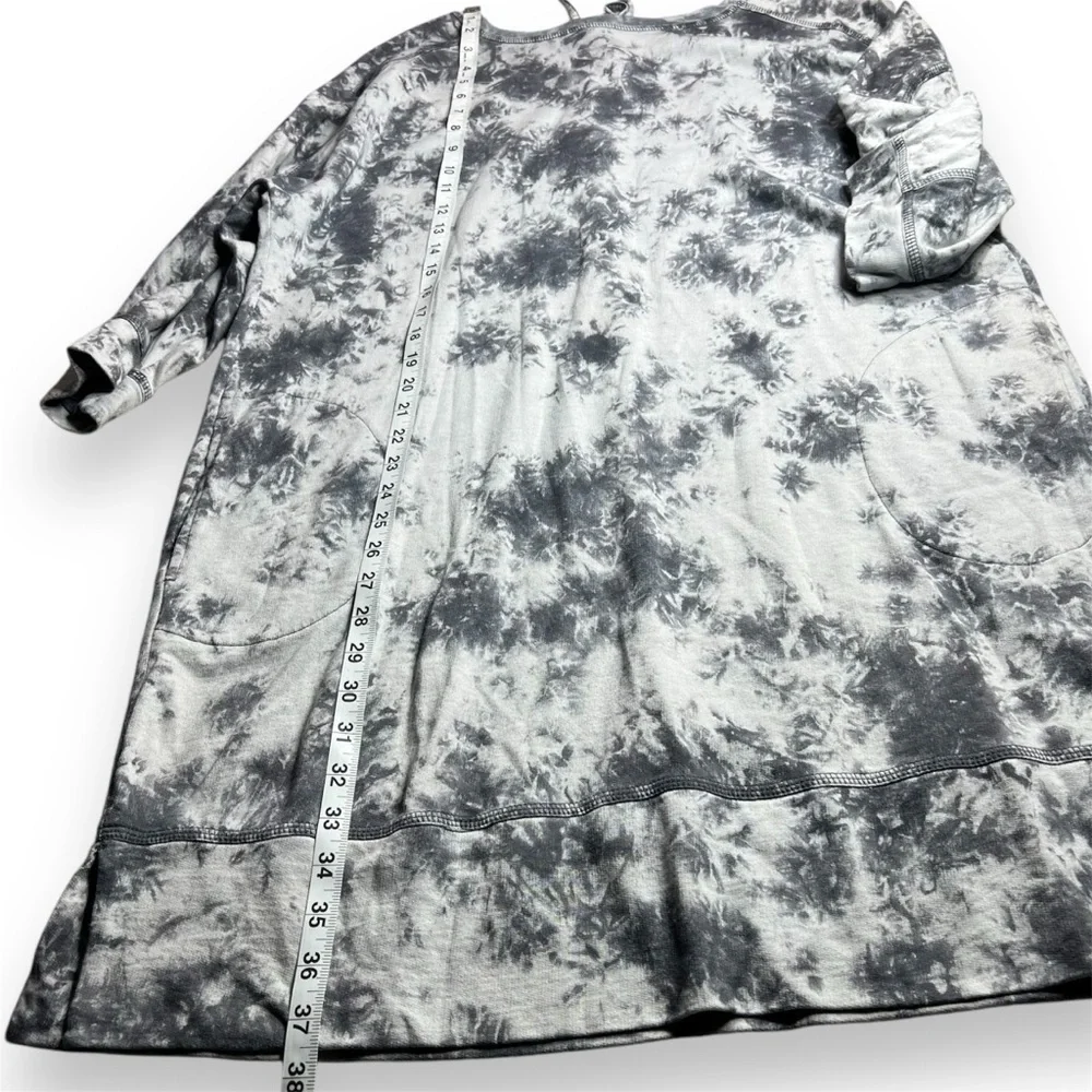 Chicos Zenergy Tie Dye Sweatshirt Dress Women’s XL 16/18 Lace Up Back Pockets 3 - Picture 8 of 11